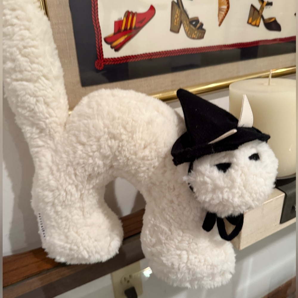 Pottery Barn White Cat Pillow
